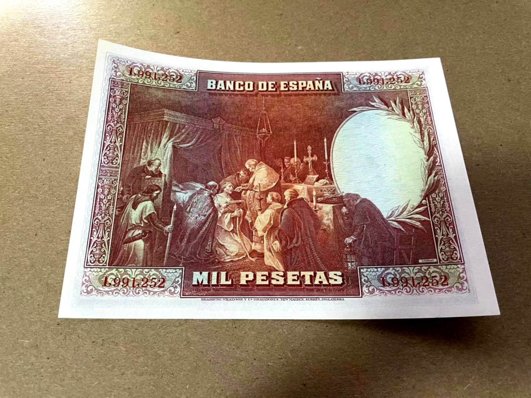 【Blue Auction】✨世界纸币精拍第214期 【精】 【无47】西班牙 1928年1000比塞塔 最高值 大方块 雕刻精美 凹凸感好 全新UNC