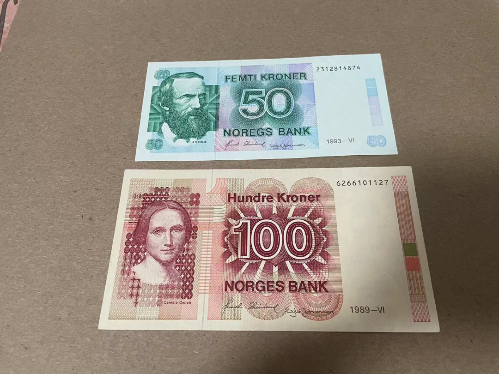 【Blue Auction】✨世界纸币精拍第214期 【精】 【一组2张】挪威 1989-1993年50-100克朗 品相如图