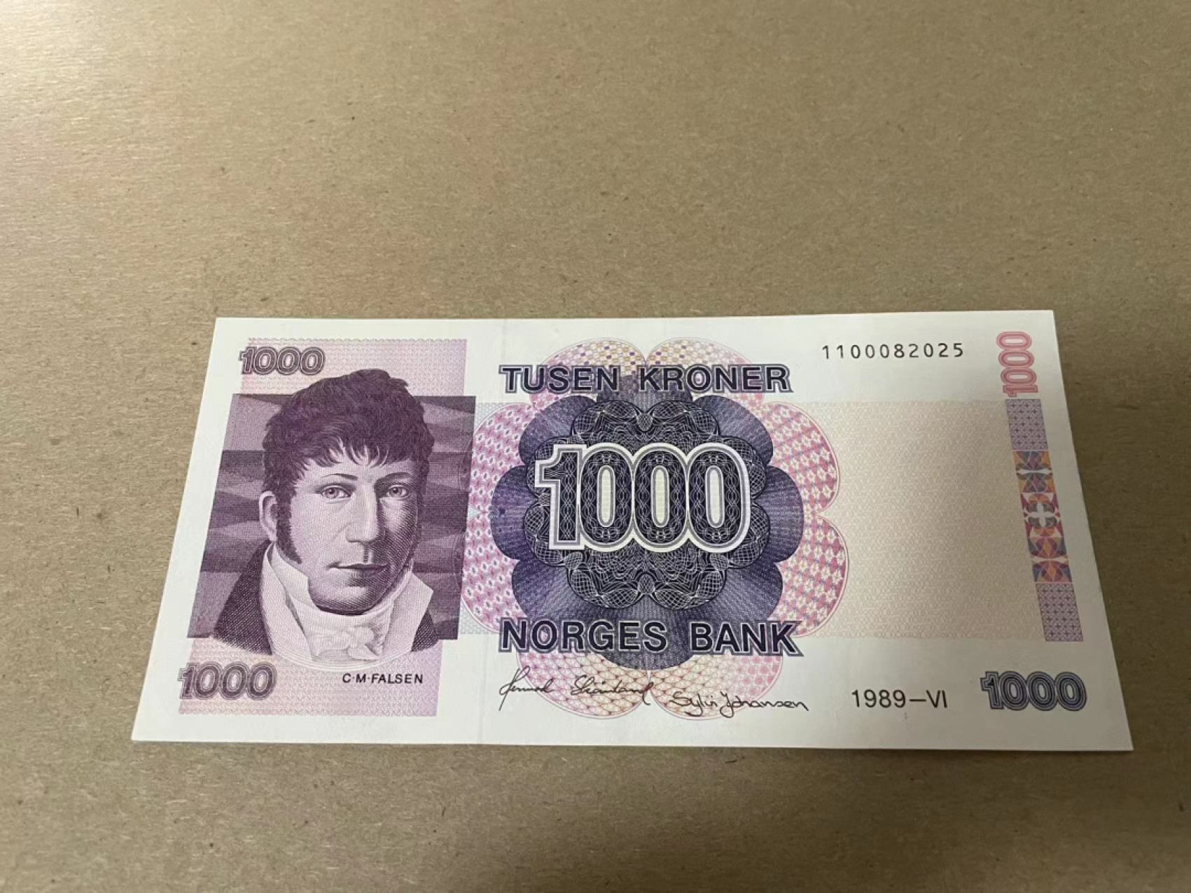 【Blue Auction】✨世界纸币精拍第214期 【精】 【无47】挪威 1989年1000克朗 AU品相 