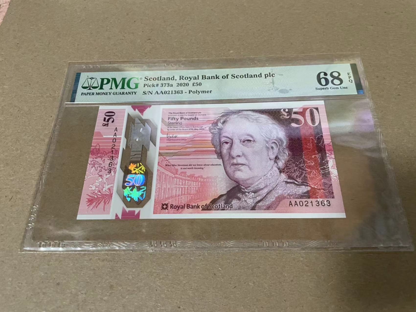 【Blue Auction】✨世界纸币精拍第214期 【精】 【AA冠无47】苏格兰 2020年50镑 PMG68EPQ 高分