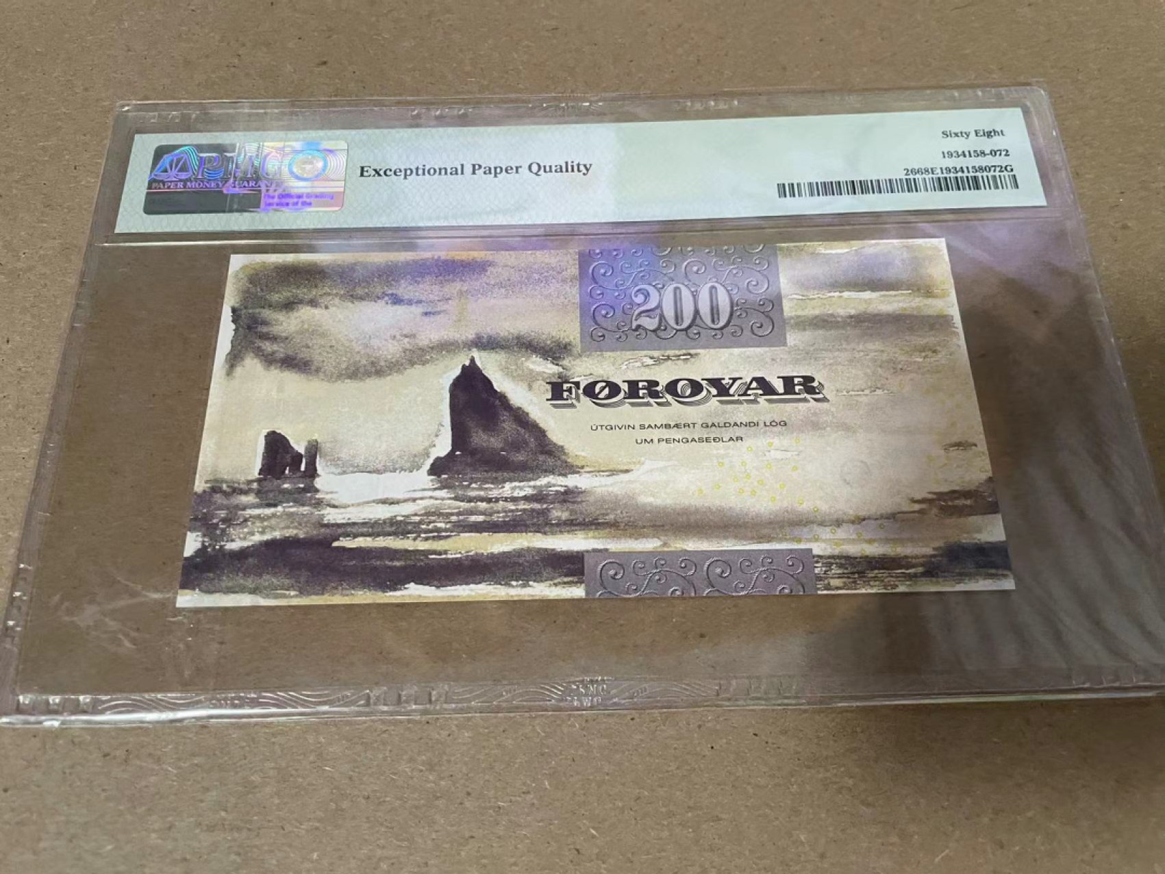 【Blue Auction】✨世界纸币精拍第214期 【精】 【初版】法罗群岛 2003年200克朗 PMG68EPQ 高分大飞蛾