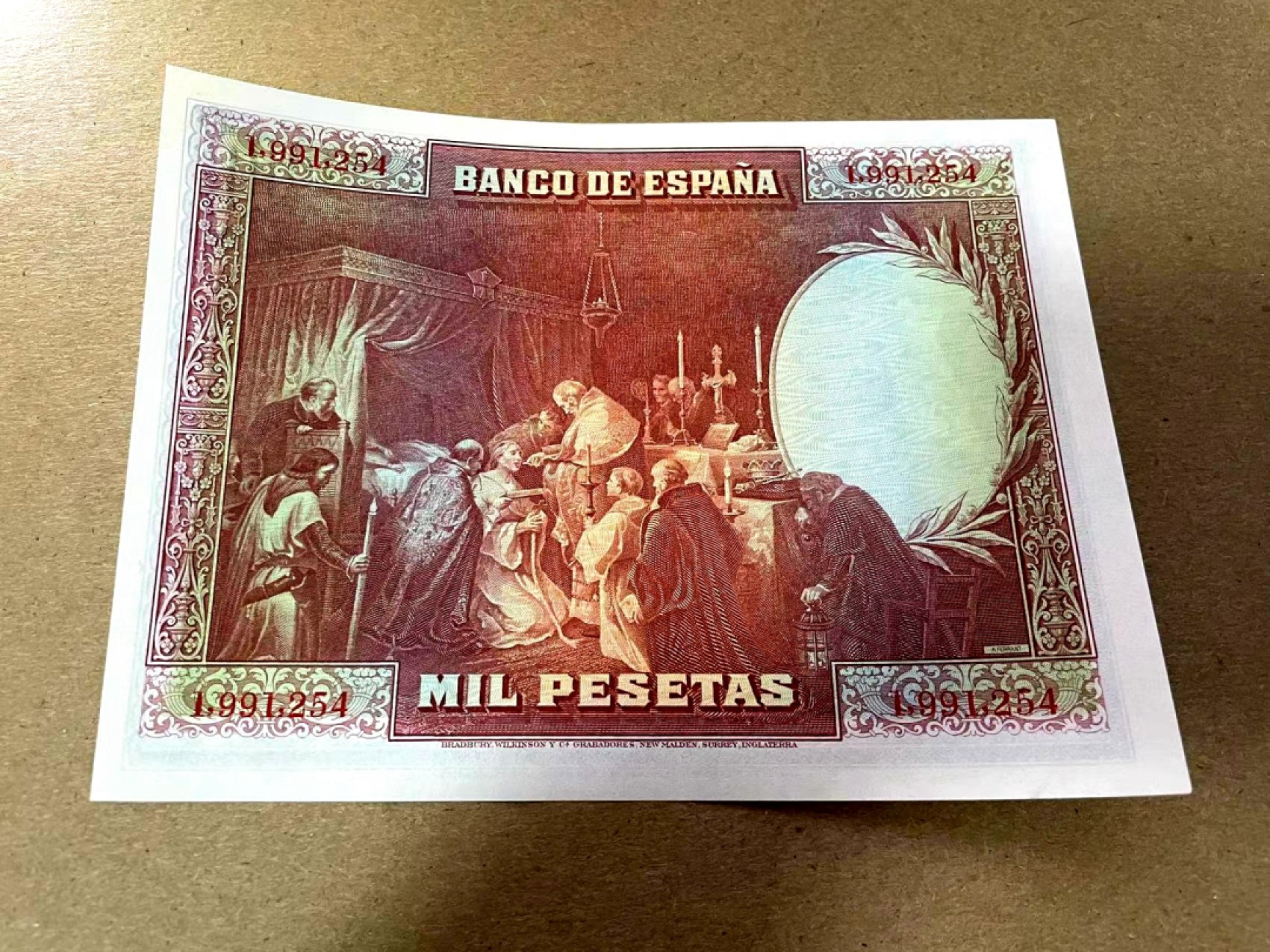 【Blue Auction】✨世界纸币精拍第214期 【精】 西班牙 1928年1000比塞塔 最高值 大方块 雕刻精美 凹凸感好 全新UNC