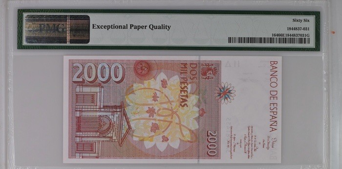 收藏联盟Quantum Auction 第184期拍卖(已更新) 西班牙1992年2000比塞塔 PMG66 