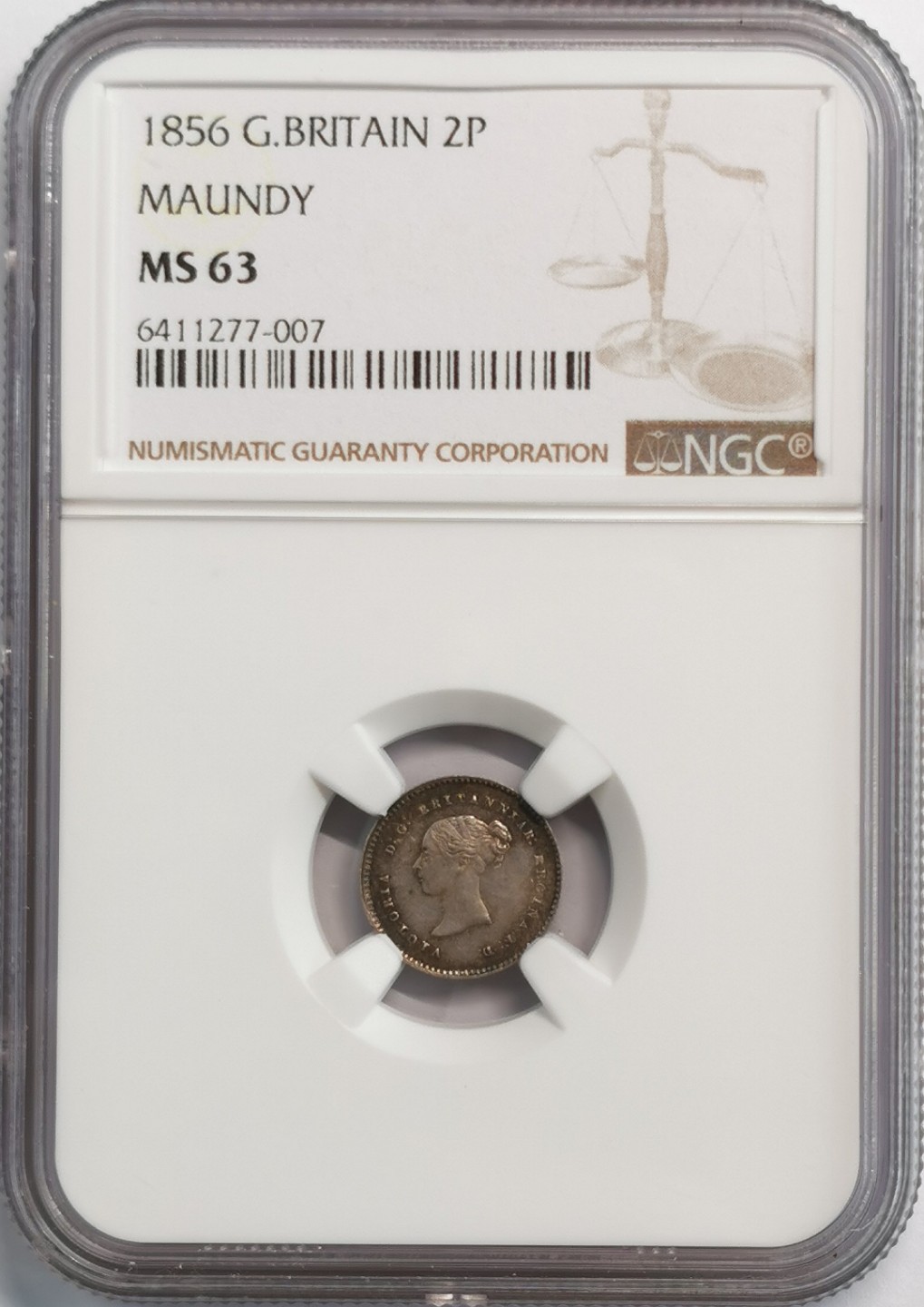 凡希社世界钱币微拍第二百零七期 1856英国小维2便士银币NGC-MS63