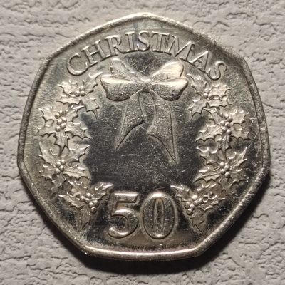0起1加-纯粹捡漏拍-107场散币包邮场 - 直布罗陀2014年50便士圣诞节纪念币
