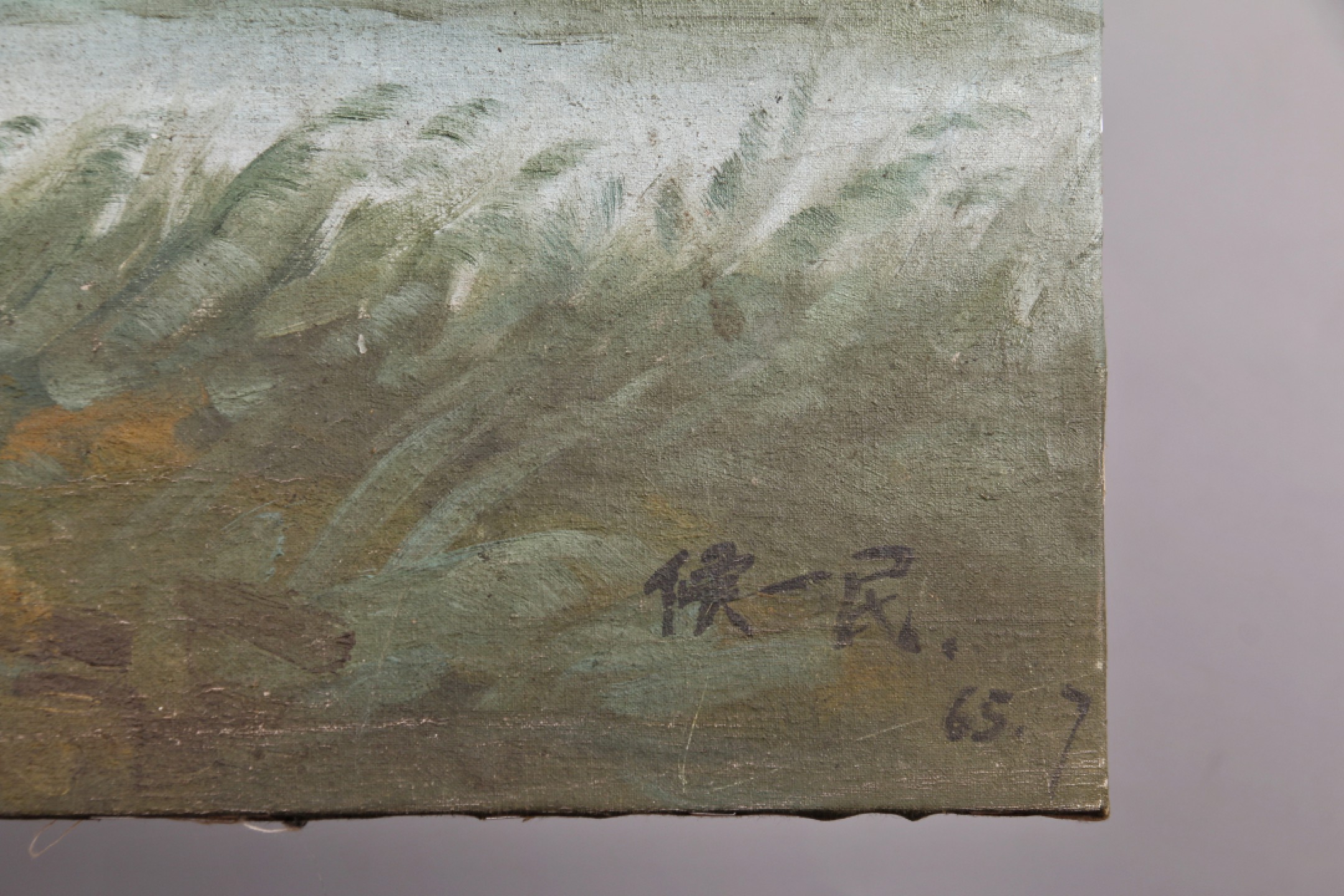 锦灰-中国书画、奏折文献、名人礼札、相片纸品专场 侯一民 油画《毛主席去安源》-布面油画-86×59cm