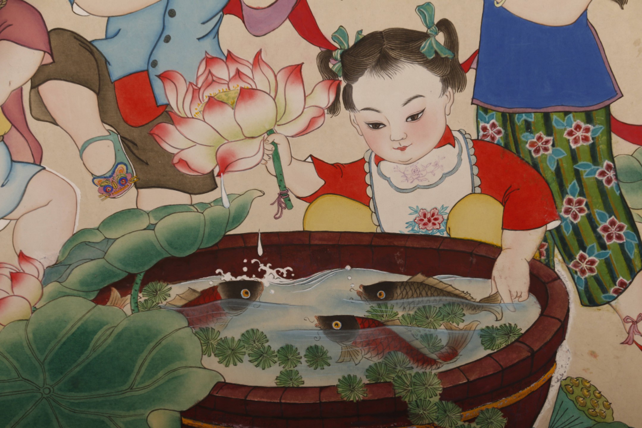 锦灰-中国书画、奏折文献、名人礼札、相片纸品专场 吴光华 《连年有余》水粉画-纸本 镜心-52×73cm