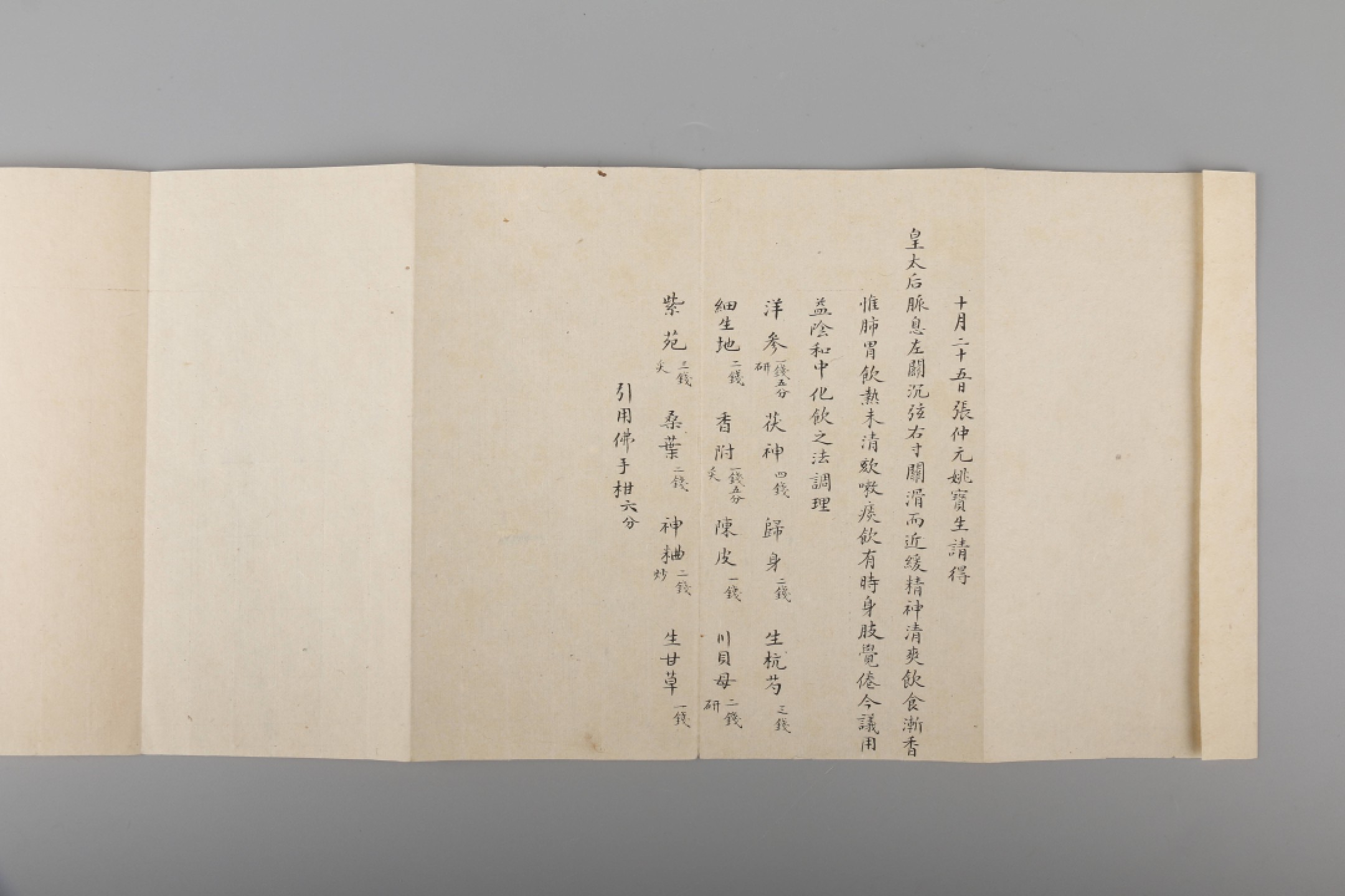 锦灰-中国书画、奏折文献、名人礼札、相片纸品专场 清 慈禧太后医方及宫内略节等-纸本折装-尺寸不一×6件