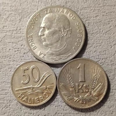 0起1加-纯粹捡漏拍-108场散套币包邮加场 - 德占斯洛伐克1939-1942年3枚套币一组