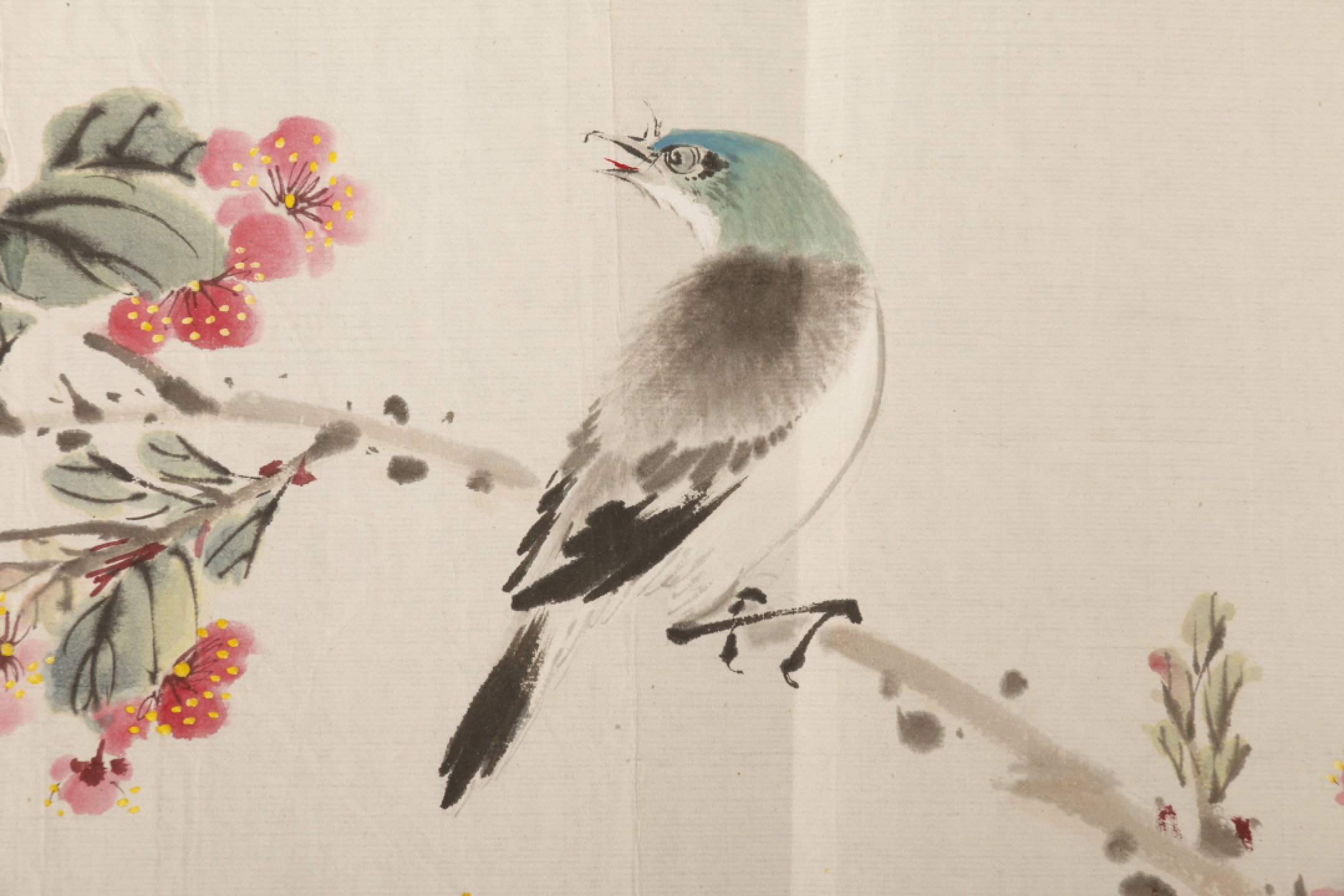 锦灰-中国书画、奏折文献、名人礼札、相片纸品专场 佚名 花鸟图-镜心 设色纸本-23×35cm
