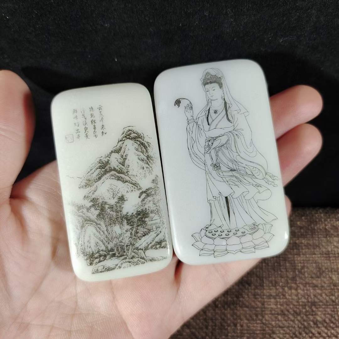 楠木漆器盒装和田玉牌子