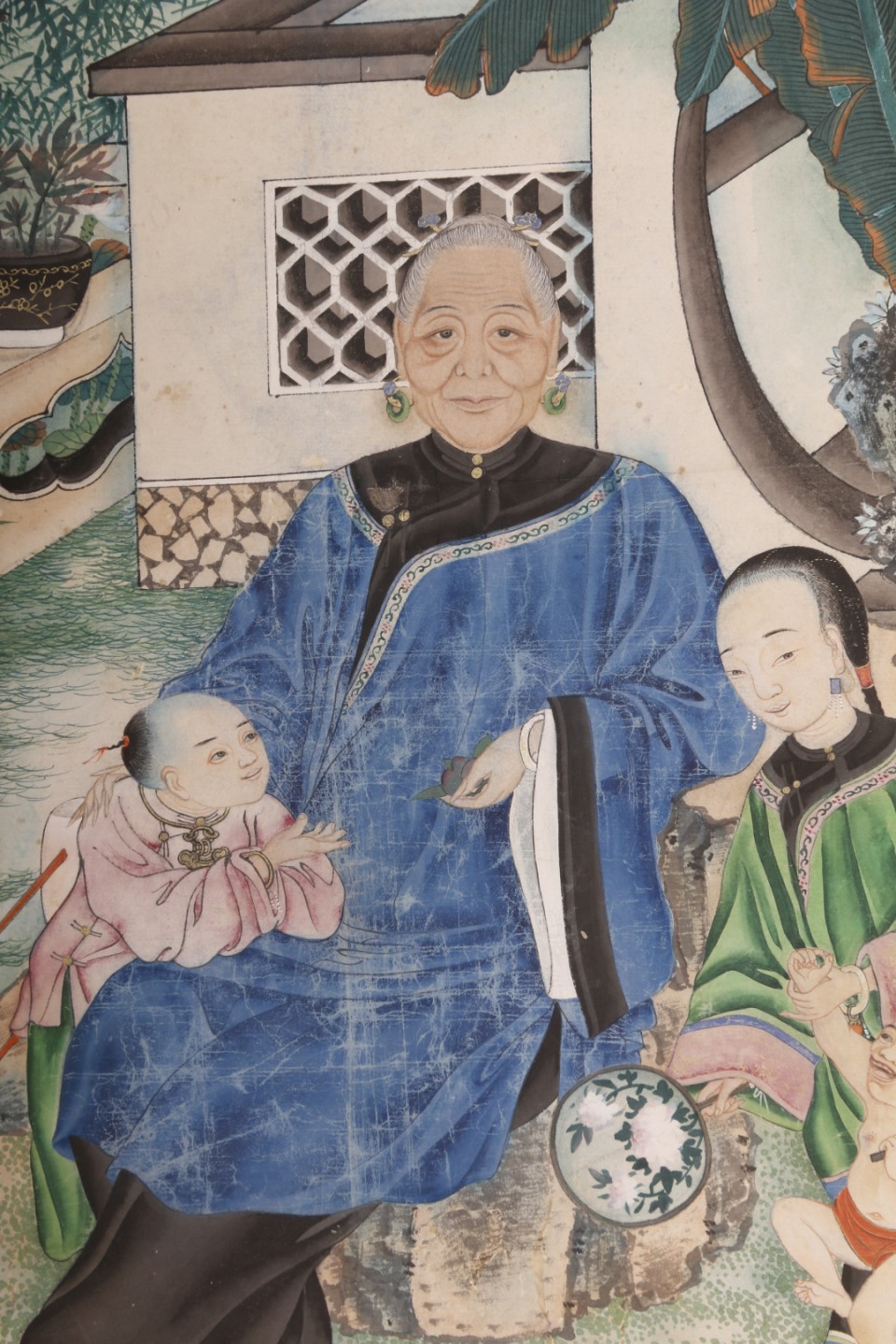 锦灰-中国书画、奏折文献、名人礼札、相片纸品专场 佚名 马氏太安人小照图-纸本 镜片-50×36cm