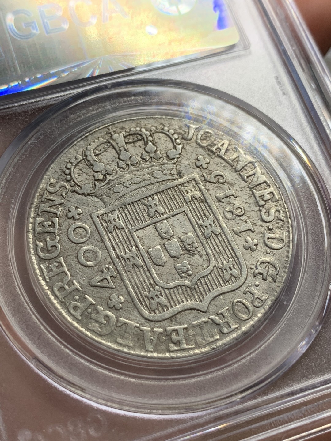 《竞宝斋》第85场-本周日，周一2场连拍（全场不限金额包邮） 公博 1815年葡萄牙本土400R银币 打制深细节不错 好品少见 原汁原味