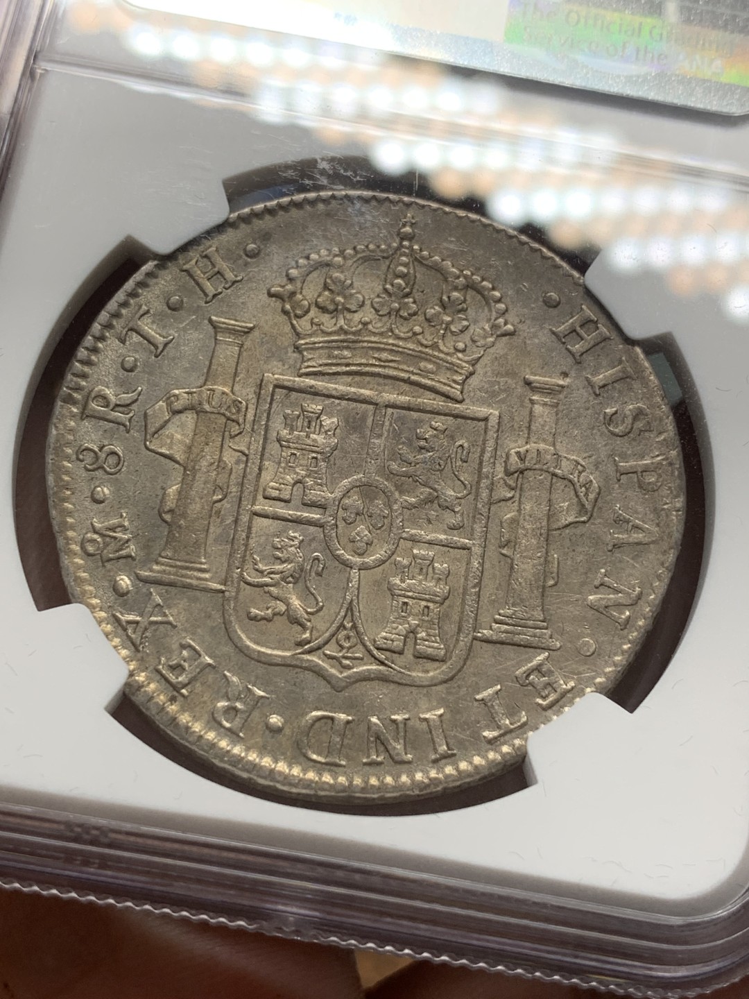 《竞宝斋》第85场-本周日，周一2场连拍（全场不限金额包邮） NGC AU 墨西哥 1804年 卡四 8R双柱大银币 深打细节 性价比不错