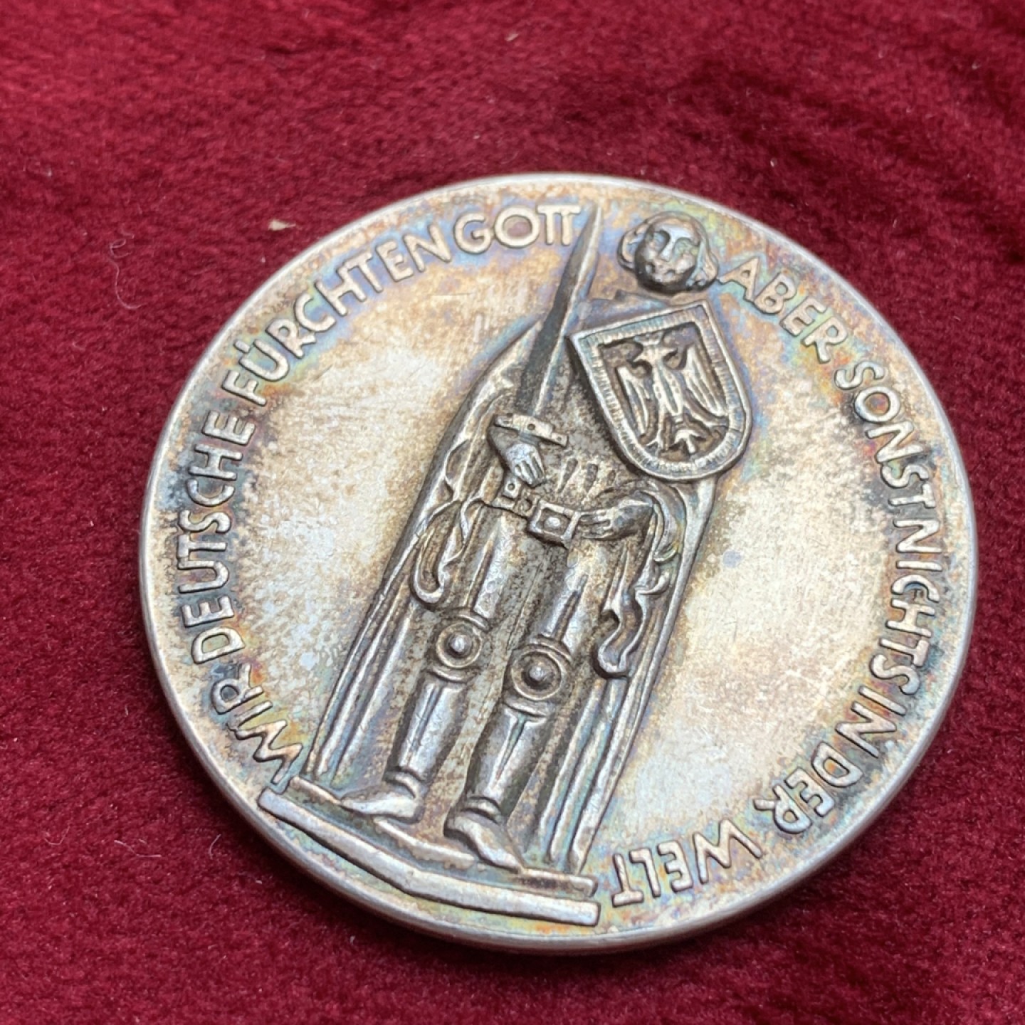 《竞宝斋》第85场-本周日，周一2场连拍（全场不限金额包邮） 德国 1928年 俾斯曼逝世 纪念银章 深彩包浆 细节非常不错