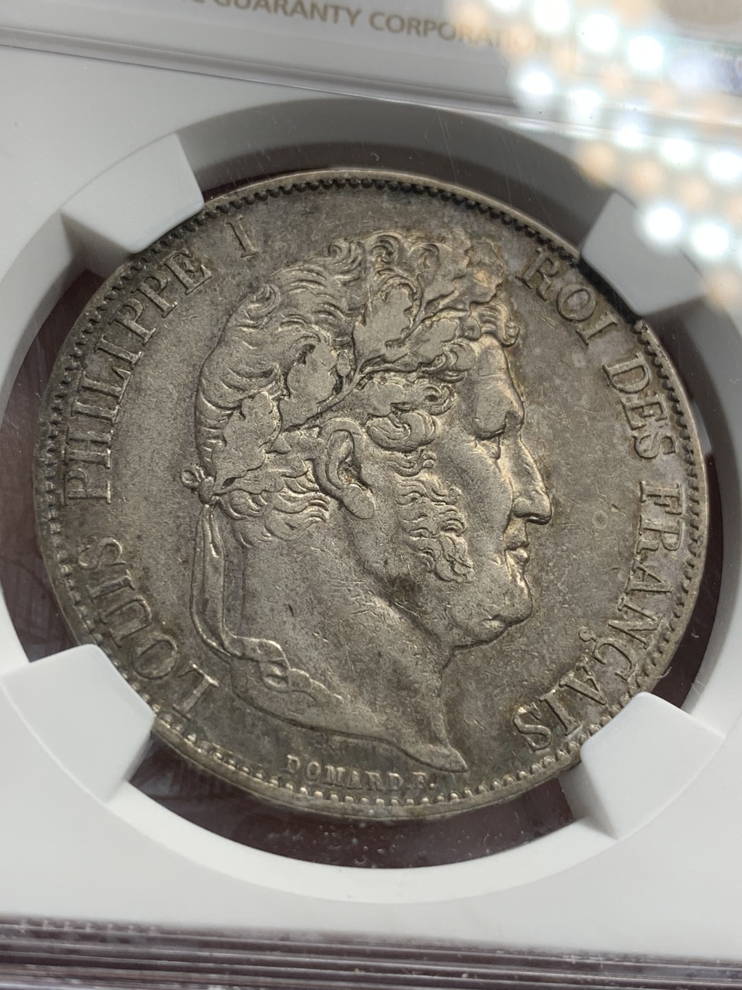 《竞宝斋》第85场-本周日，周一2场连拍（全场不限金额包邮） NGC-XF45 法国1847年 菲利普一世 5法郎大银币 细节清晰出分难得 