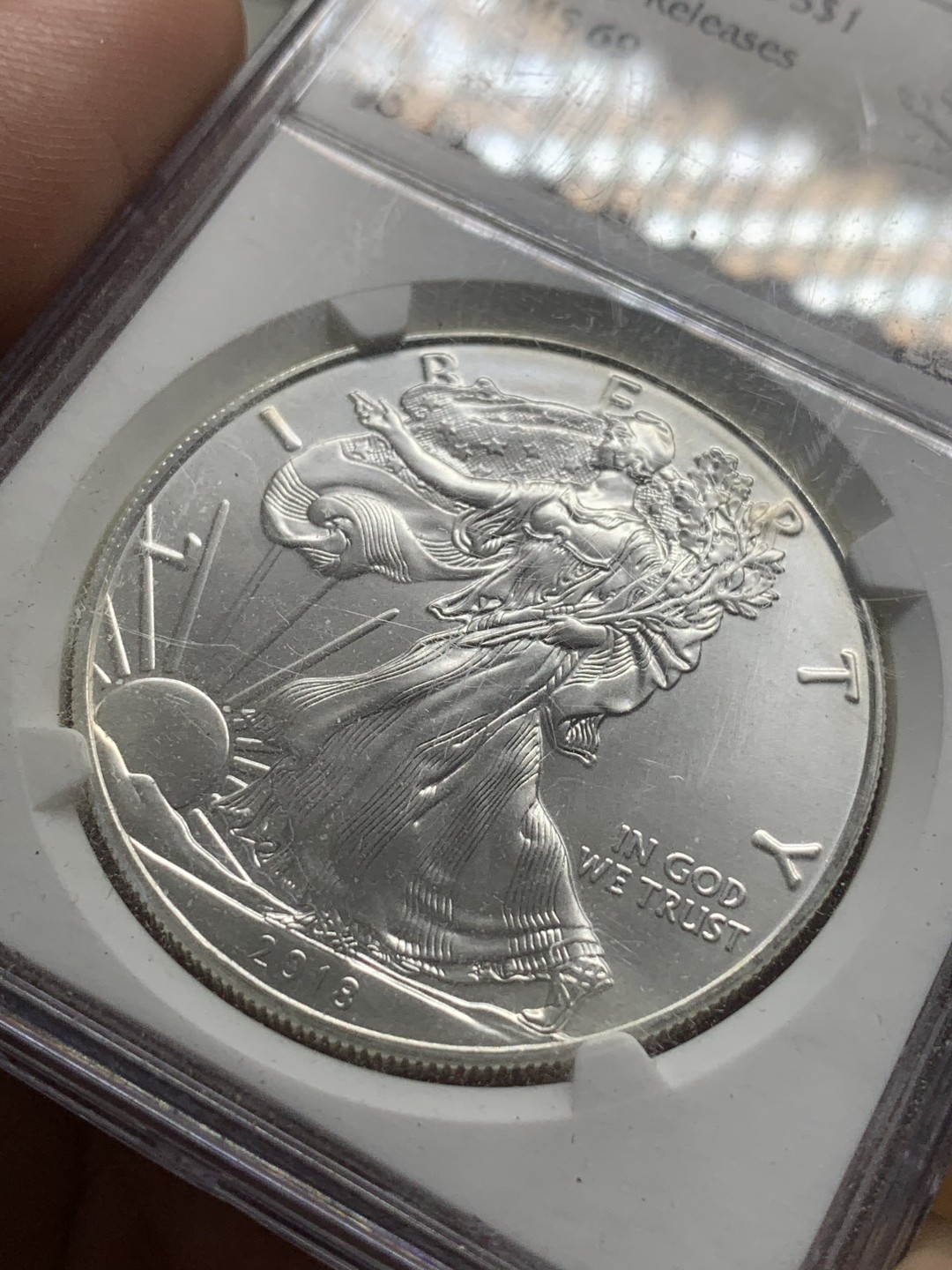 《竞宝斋》第85场-本周日，周一2场连拍（全场不限金额包邮） NGC-MS69  美国 2018年 自由女神 1美元银币 