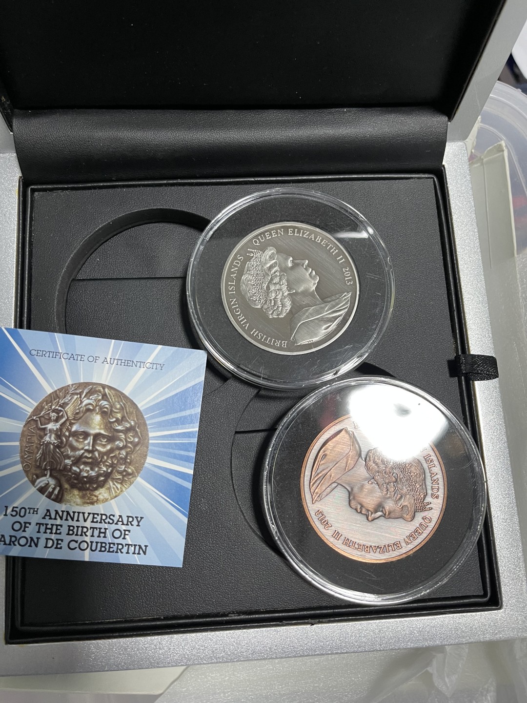 CSIS-GREAT评级精品钱币拍卖第一百五十六期 英属维尔京2013年希腊众神之神宙斯神仿古纪念银币铜币套