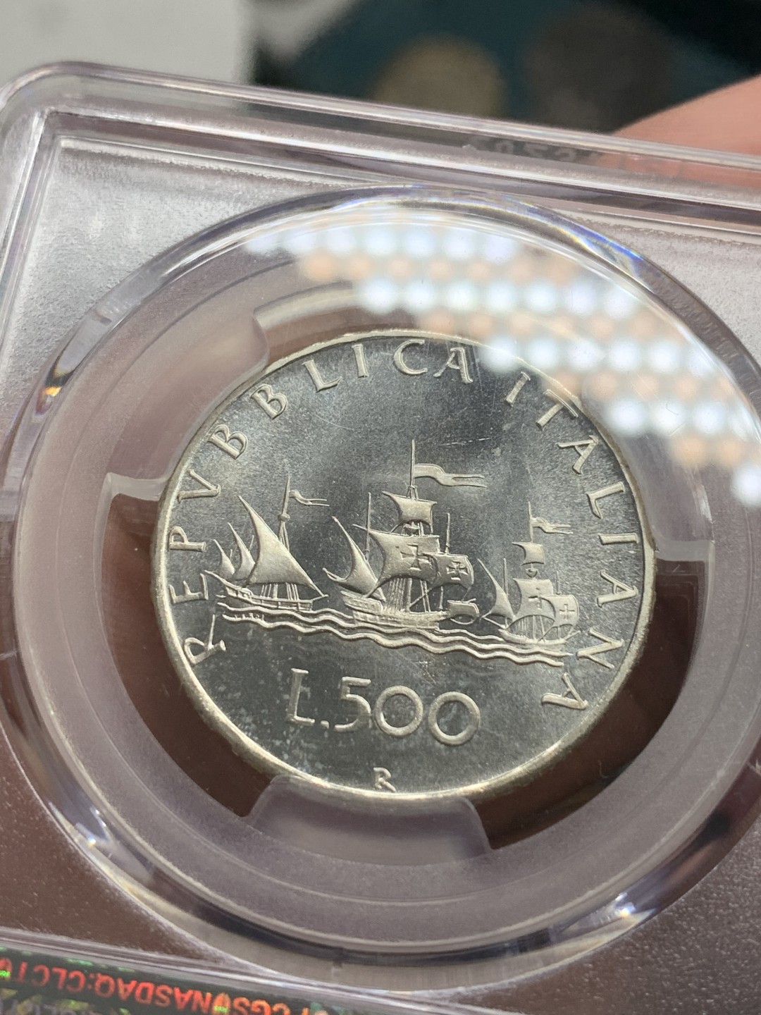 《竞宝斋》第85场-本周日，周一2场连拍（全场不限金额包邮） PCGS MS67 意大利1970年500里拉、1000里拉一对，高分难得