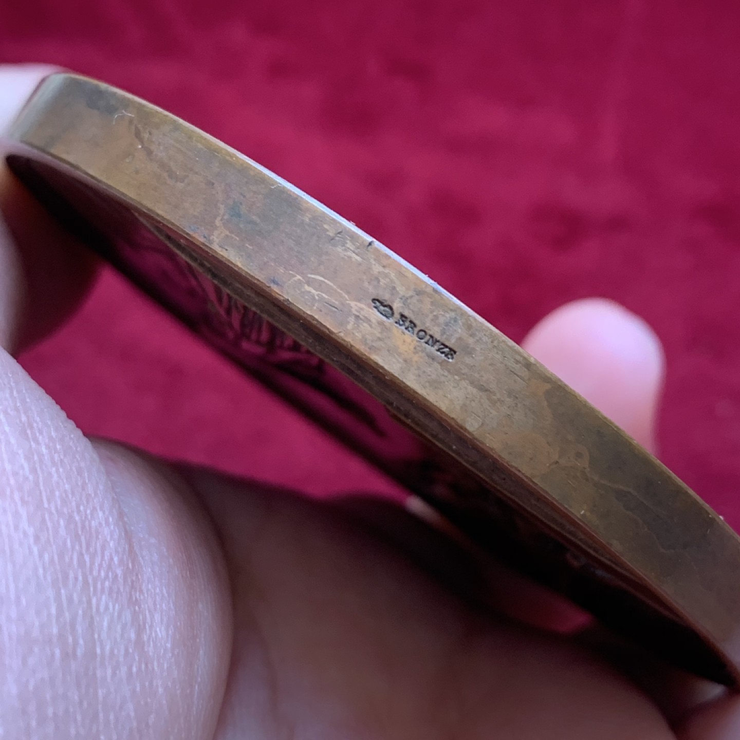 《竞宝斋》第85场-本周日，周一2场连拍（全场不限金额包邮） 法国拿破仑船首大铜章，直径68mm，重量161g，边铭丰饶角+BRONZE。