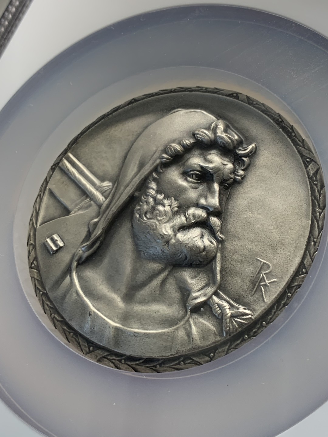 《竞宝斋》第85场-本周日，周一2场连拍（全场不限金额包邮） NGC-MS65 瑞士 1958年 射击银章 纪念英雄威廉超大66m152克加厚磨砂matte棱边工艺