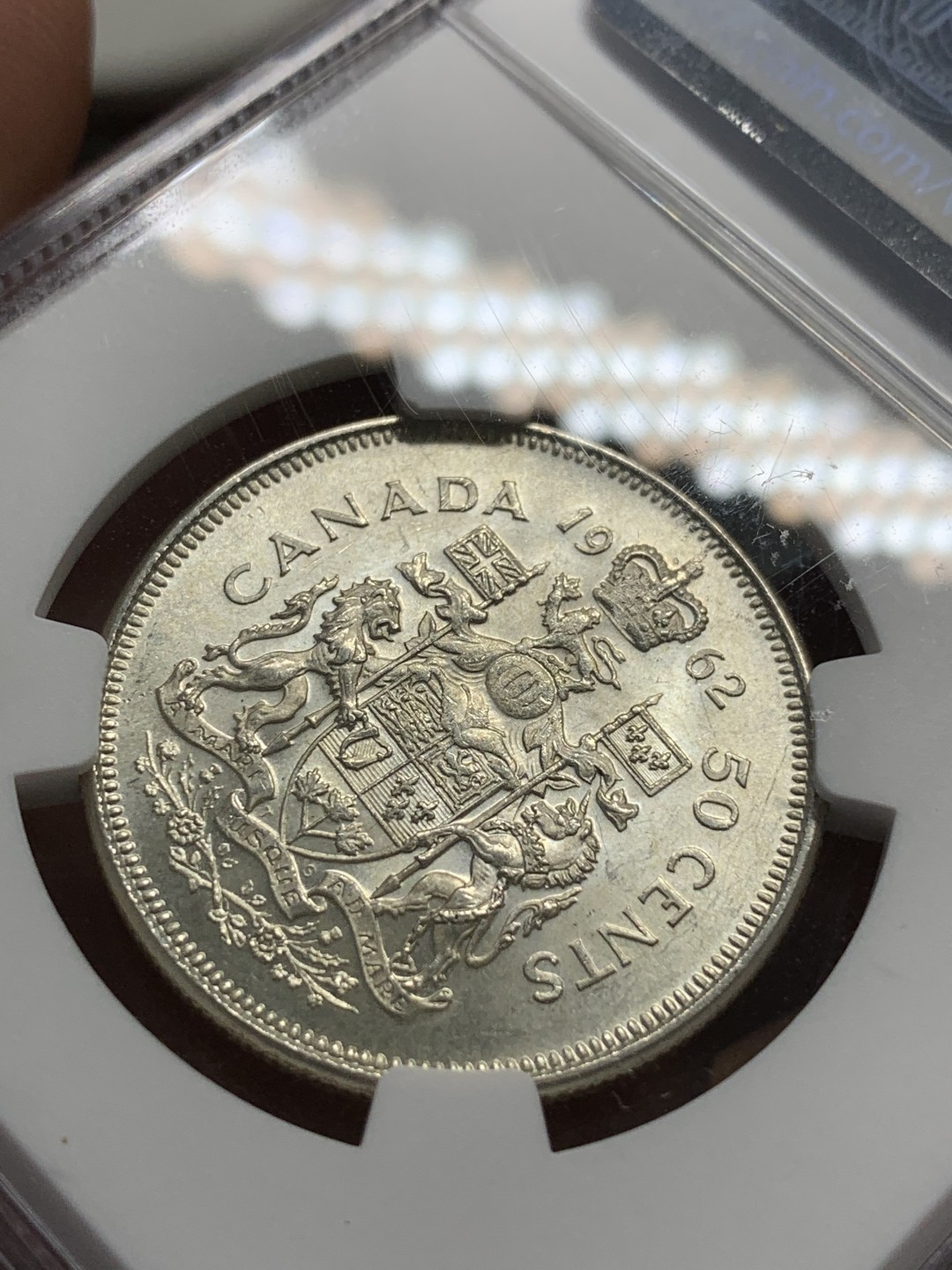 《竞宝斋》第85场-本周日，周一2场连拍（全场不限金额包邮） NGC-MS63 加拿大 1962年 伊丽莎白二世 50分银币