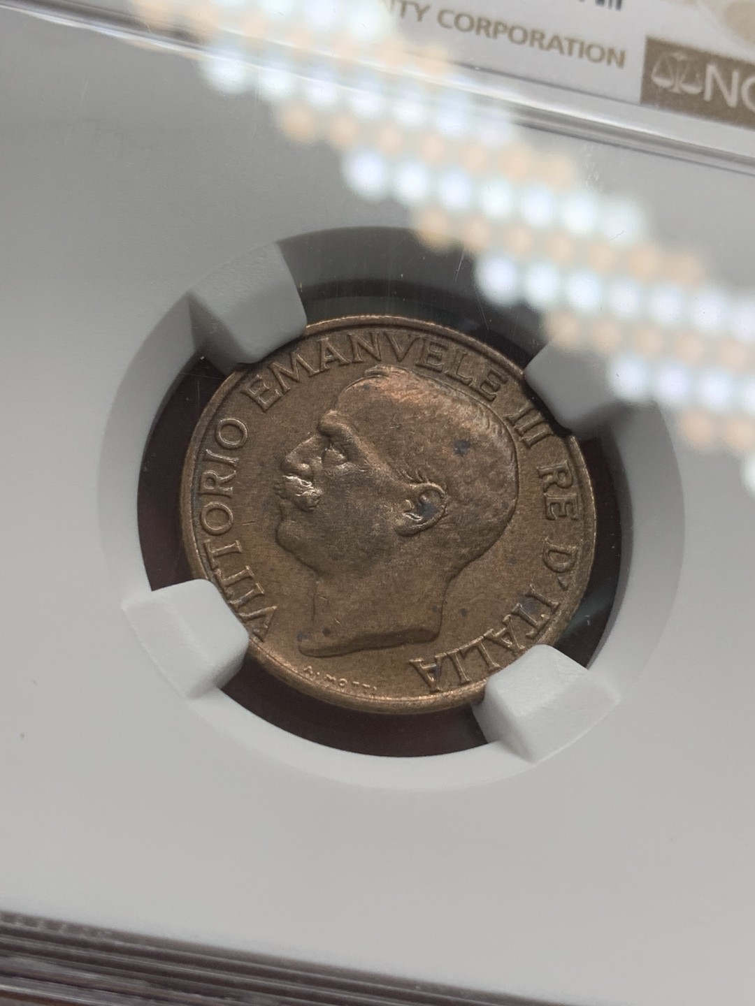 《竞宝斋》第85场-本周日，周一2场连拍（全场不限金额包邮） NGC-AU58 1935年 意大利 10C 小蜜蜂 铜币