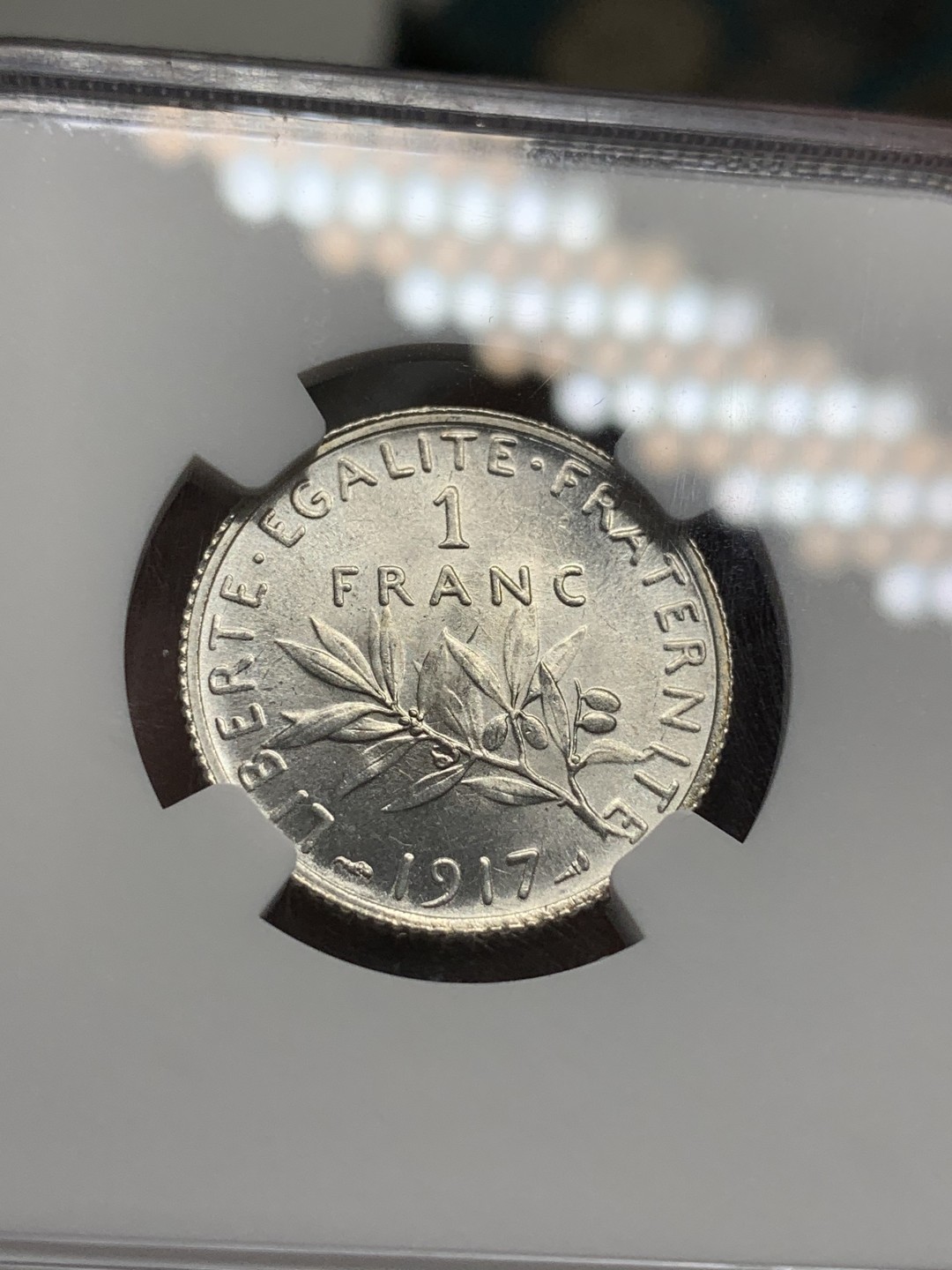 《竞宝斋》第85场-本周日，周一2场连拍（全场不限金额包邮） NGC MS64 法国 1917年 播种1法郎 银币