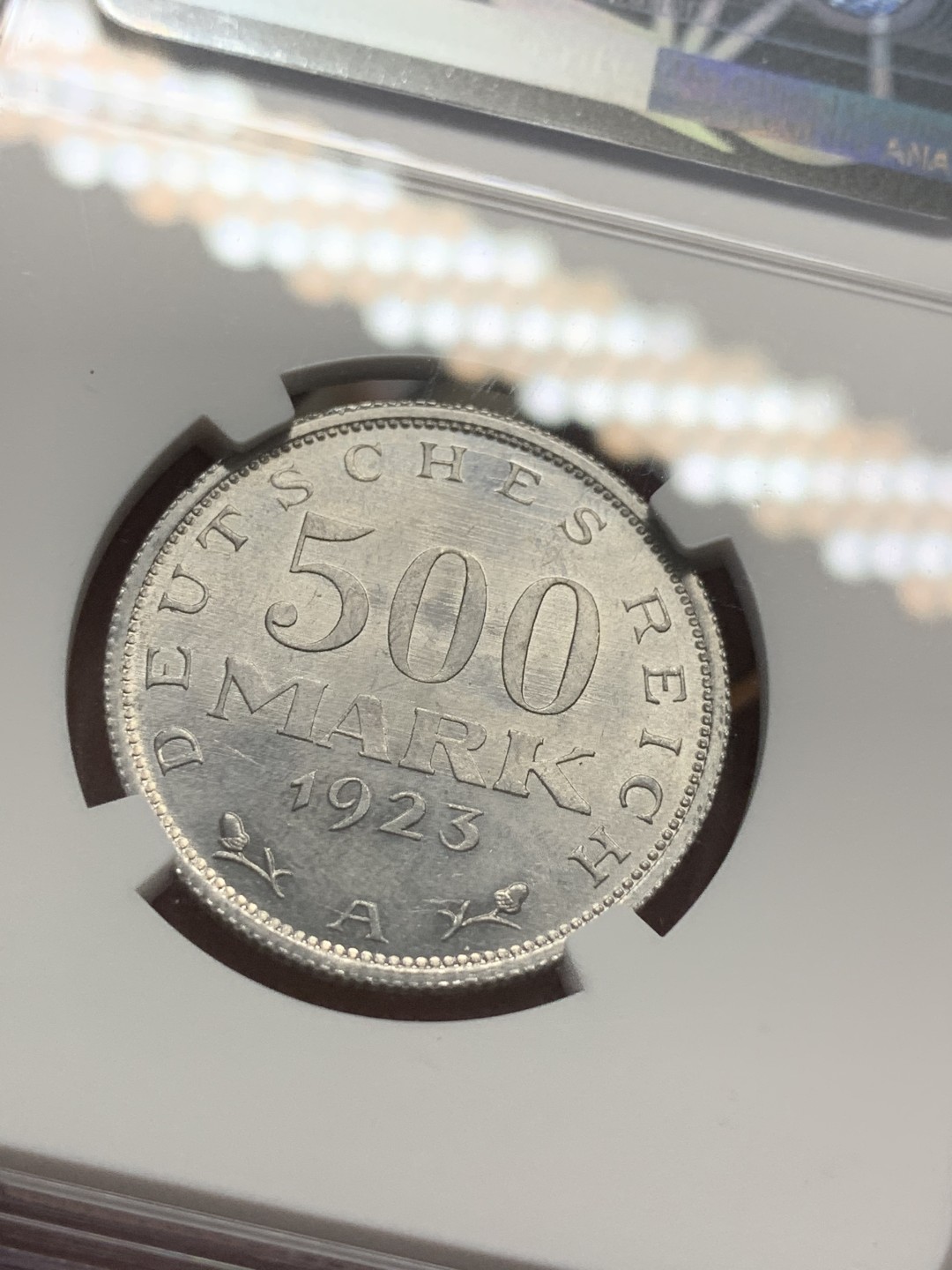 《竞宝斋》第85场-本周日，周一2场连拍（全场不限金额包邮） NGC-MS63  德国 1923年A 500马克