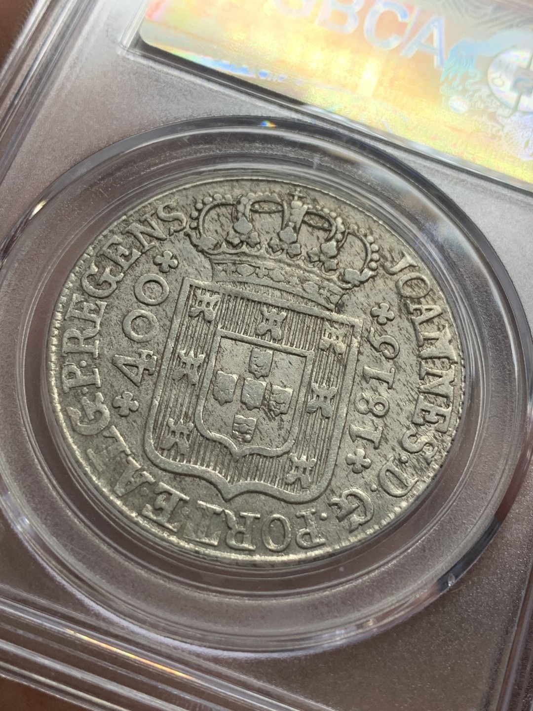 《竞宝斋》第85场-本周日，周一2场连拍（全场不限金额包邮） 公博 1815年葡萄牙本土400R银币 打制深细节不错 好品少见 原汁原味