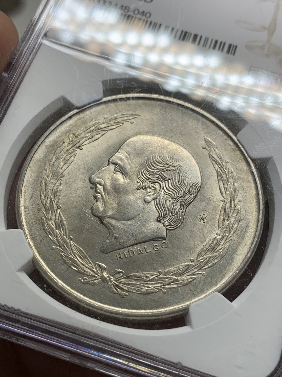 《竞宝斋》第85场-本周日，周一2场连拍（全场不限金额包邮） NGC-UNC  墨西哥 1952年 伊达尔戈 5比索银币 