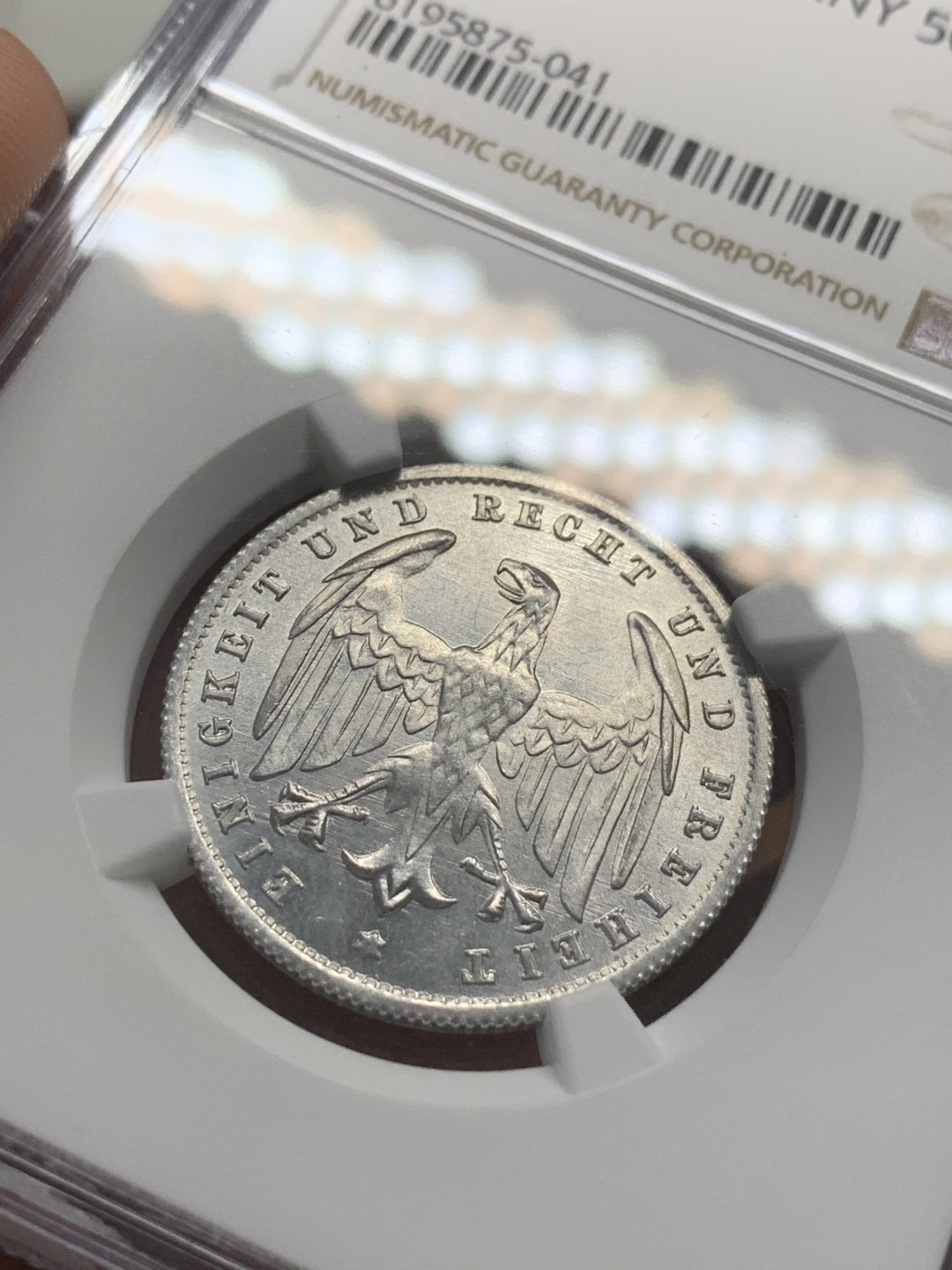 《竞宝斋》第85场-本周日，周一2场连拍（全场不限金额包邮） NGC-MS63  德国 1923年A 500马克