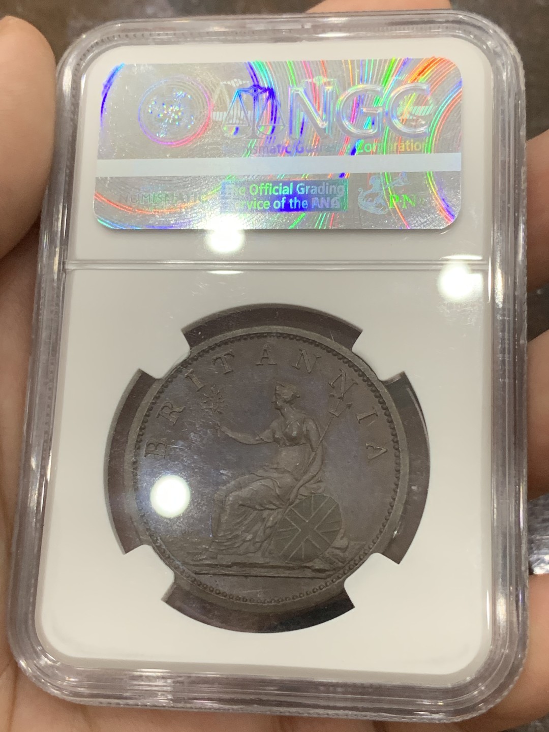 《竞宝斋》第85场-本周日，周一2场连拍（全场不限金额包邮） NGC-PF64 英国 1806年 精制乔三便士 棕色包浆 顶级状态