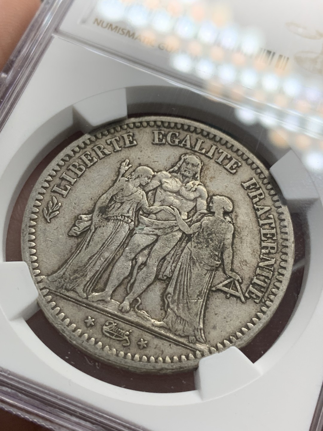 《竞宝斋》第85场-本周日，周一2场连拍（全场不限金额包邮） NGC-XF45 法国1848年 早期大力神5法郎大银币 有这个分数难得了