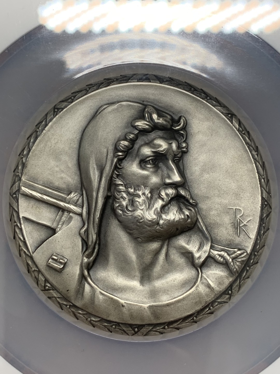 《竞宝斋》第85场-本周日，周一2场连拍（全场不限金额包邮） NGC-MS65 瑞士 1958年 射击银章 纪念英雄威廉超大66m152克加厚磨砂matte棱边工艺