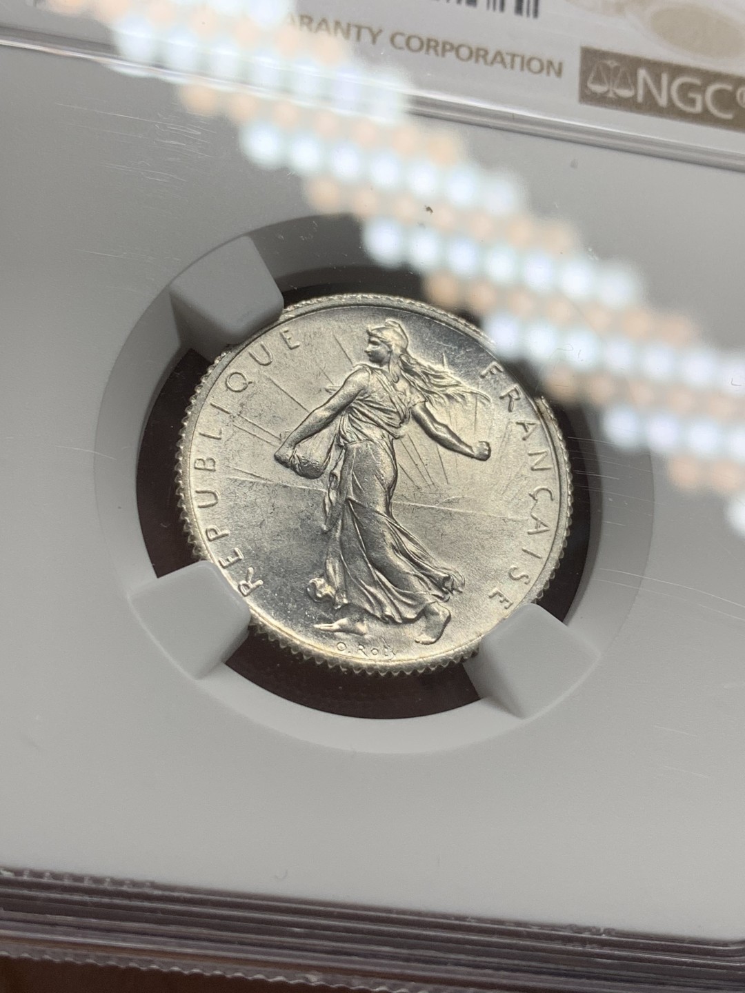 《竞宝斋》第85场-本周日，周一2场连拍（全场不限金额包邮） NGC MS64 法国 1917年 播种1法郎 银币