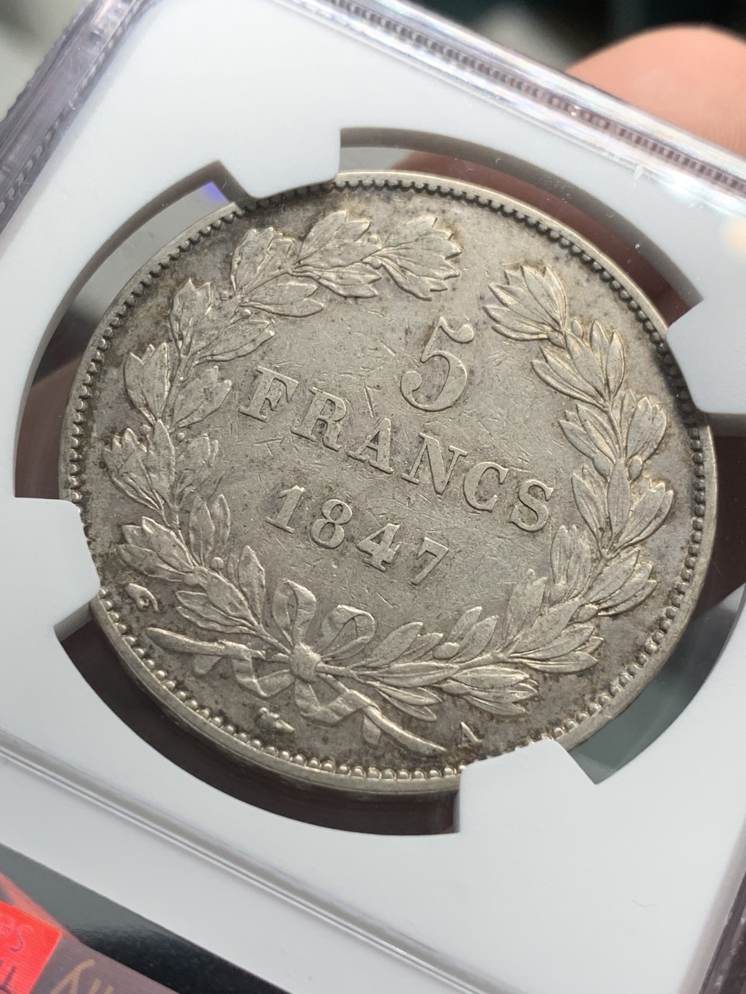 《竞宝斋》第85场-本周日，周一2场连拍（全场不限金额包邮） NGC-XF45 法国1847年 菲利普一世 5法郎大银币 细节清晰出分难得 