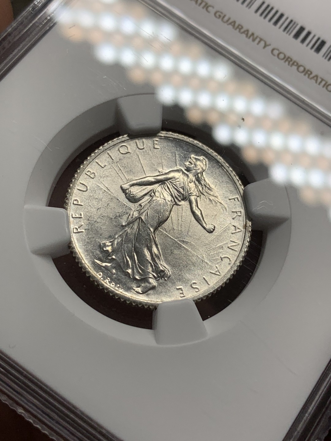 《竞宝斋》第85场-本周日，周一2场连拍（全场不限金额包邮） NGC MS64 法国 1917年 播种1法郎 银币