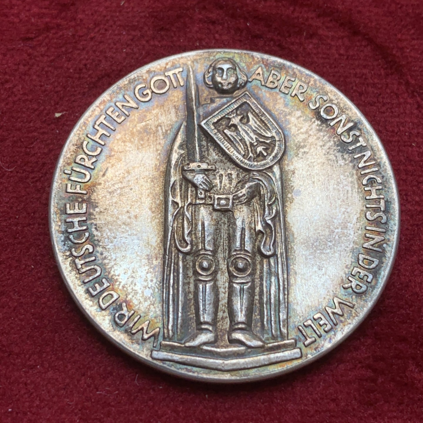 《竞宝斋》第85场-本周日，周一2场连拍（全场不限金额包邮） 德国 1928年 俾斯曼逝世 纪念银章 深彩包浆 细节非常不错