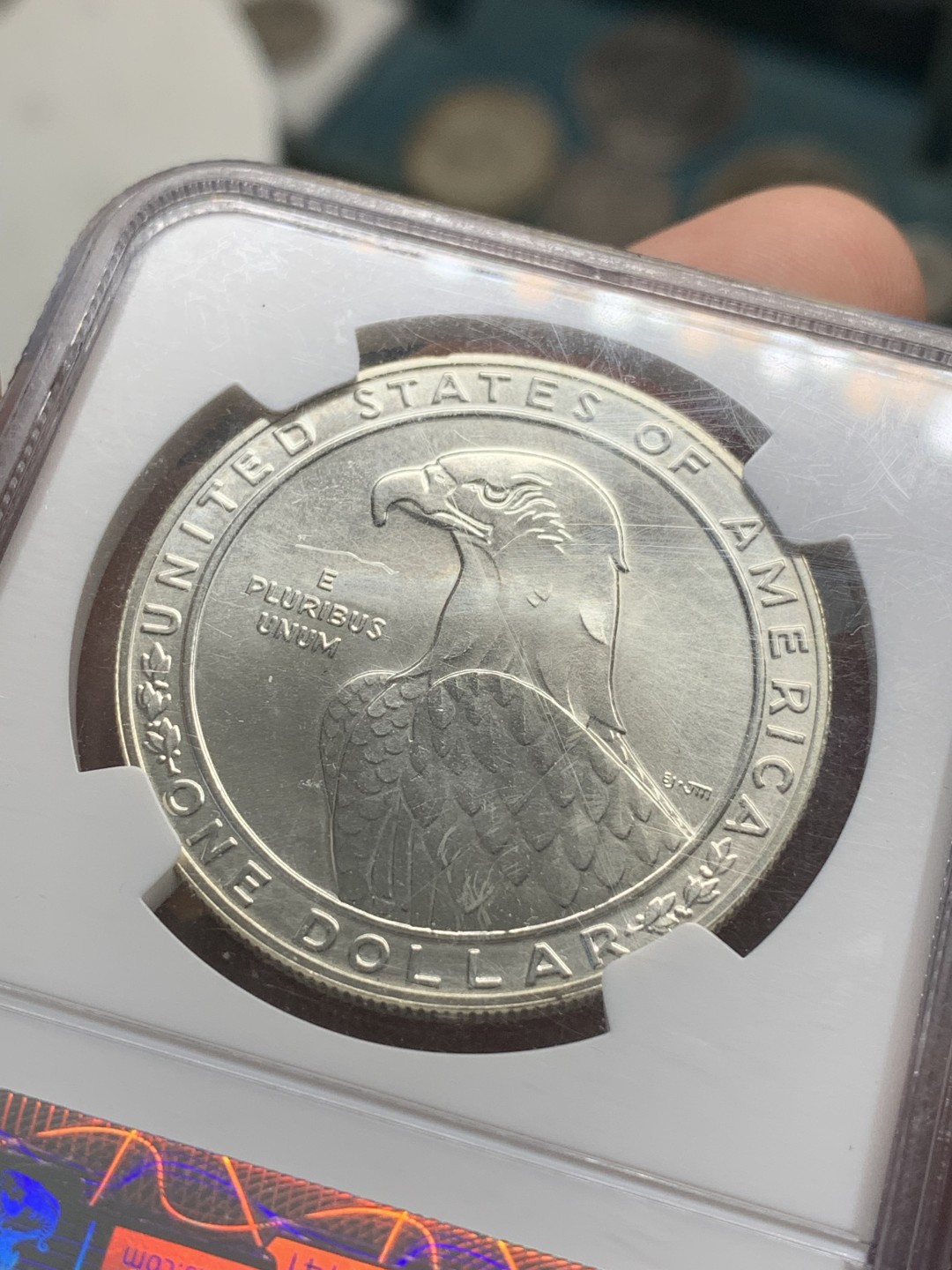 《竞宝斋》第85场-本周日，周一2场连拍（全场不限金额包邮） NGC-MS69  美国 1983年S 洛杉矶奥运会 1美元银币 