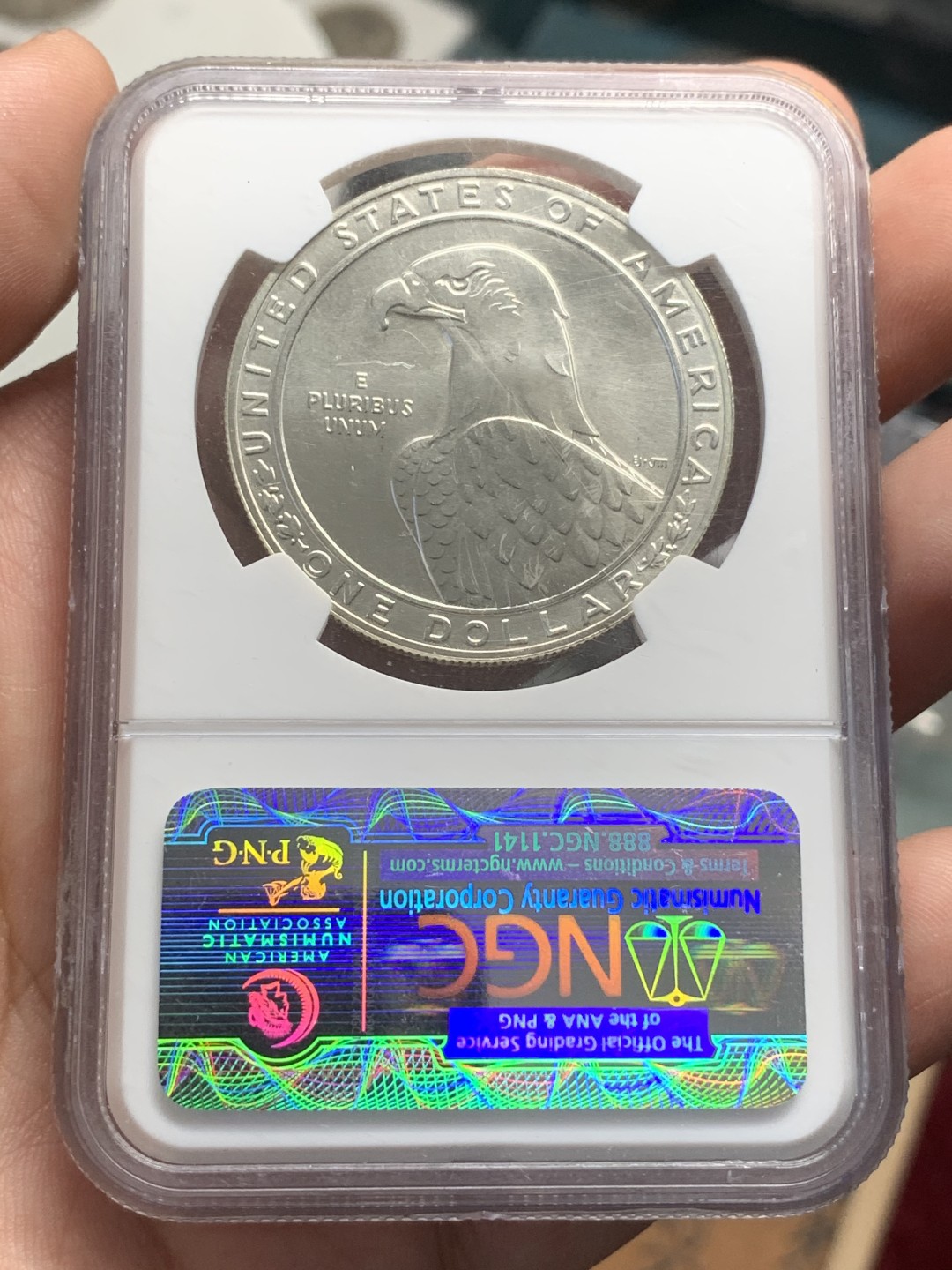 《竞宝斋》第85场-本周日，周一2场连拍（全场不限金额包邮） NGC-MS69  美国 1983年S 洛杉矶奥运会 1美元银币 