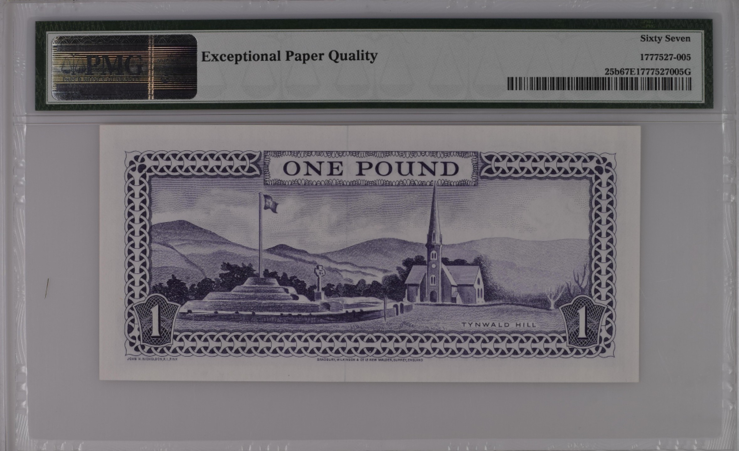 收藏联盟Quantum Auction 第185期拍卖 马恩岛961年1镑 PMG67 稀少冠军分 戎装女王