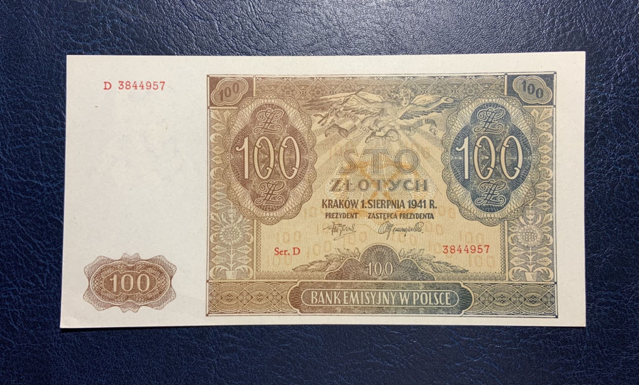 收藏联盟Quantum Auction 第185期拍卖 波兰1941年100兹罗提 品相全新UNC 左下角有瑕疵