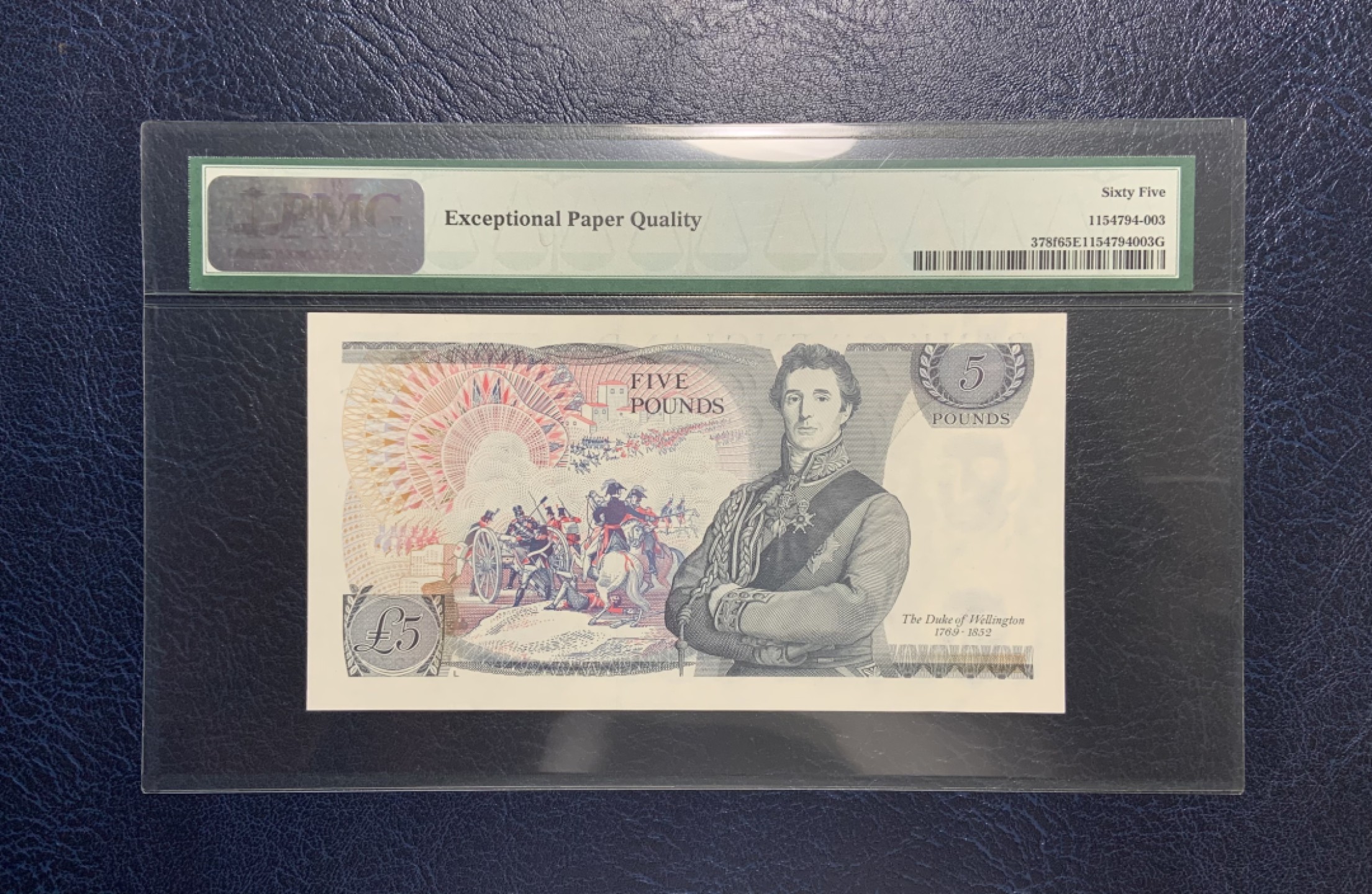 收藏联盟Quantum Auction 第185期拍卖 英国1988-1991年5英镑 PMG65 威灵顿公爵 稀少第一代pmg封装