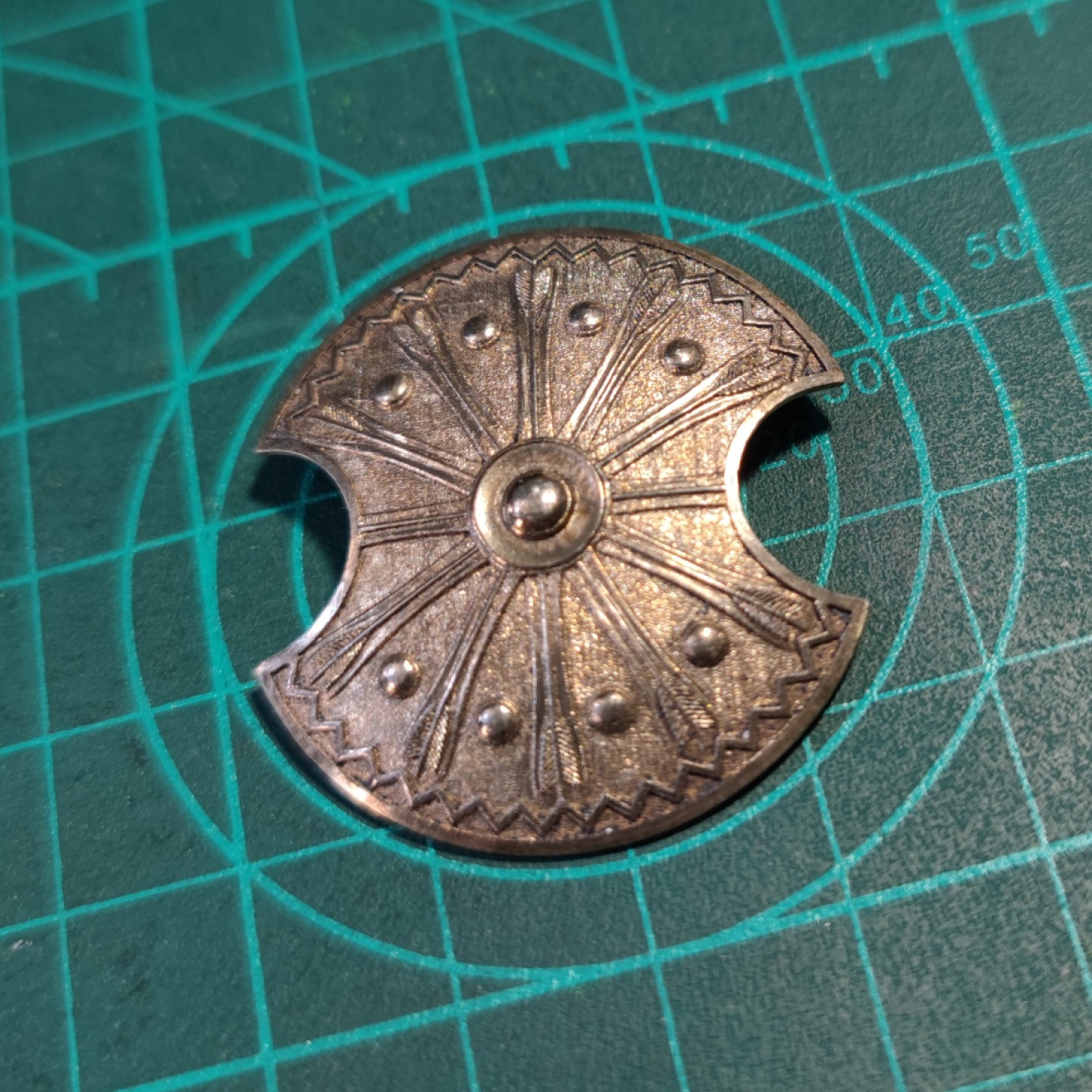 gush小明22818周四 阿喀琉斯盾牌925银吊坠 不含项链皮绳，原创设计，个位数少量手工制作做旧处理