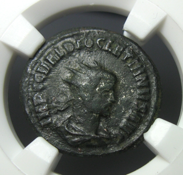 古罗马洗银币,洗银铜币,戴克里先,1安东尼安,AD284-305,约22mm,3.4g,自打标签盒子R3762bx8x