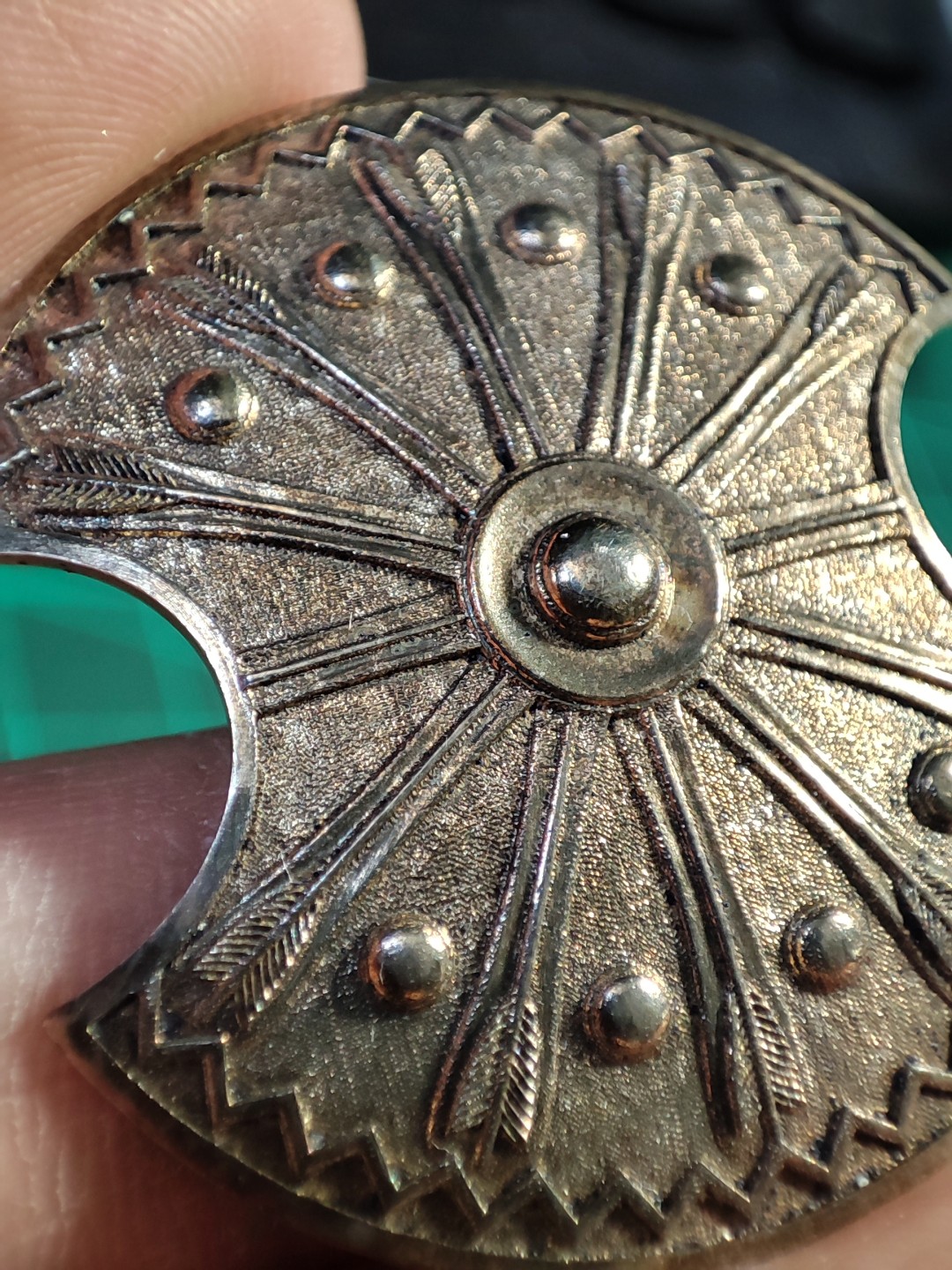 gush小明22818周四 阿喀琉斯盾牌925银吊坠 不含项链皮绳，原创设计，个位数少量手工制作做旧处理