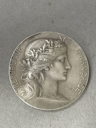 第四场，法国艺术章牌代币拍卖（限时拍卖） - 1901年玛丽安娜花环（克利希市就职典礼）银质奖章50mm