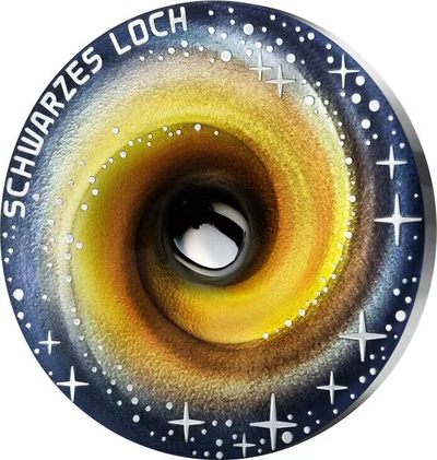 【海寧潮】拍卖第三十七期 - 【海寧潮客户代拍】奥地利2022年黑洞20欧元曲面彩色精制纪念银币