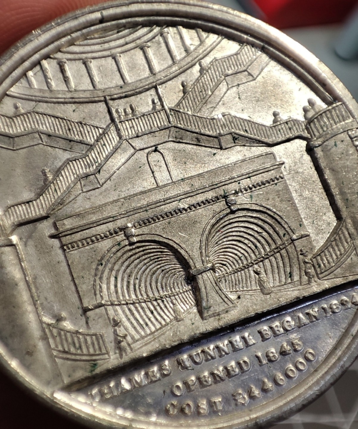 gush小明22818周四 英国1845泰晤士河隧道竣工合金材质纪念章